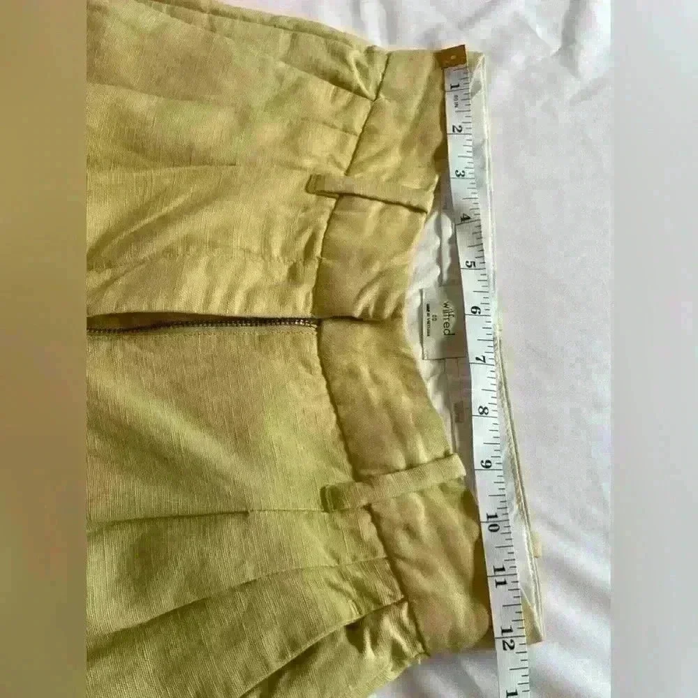 Wilfred Aritzia Yellow Linen Blend Wide Leg Pant Women's Size 00